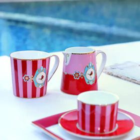 PIP STUDIO Love Birds Collection Kırmızı 250 ml Porselen Kupa
