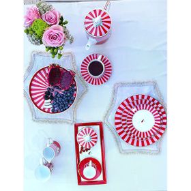 PIP STUDIO Love Birds Collection Kırmızı Pembe Porselen 21 cm Kahvaltı Tabağı
