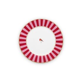 PIP STUDIO Love Birds Collection Kırmızı Pembe Porselen 21 cm Kahvaltı Tabağı