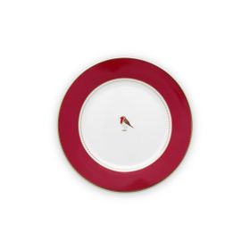 PIP STUDIO Love Birds Collection Kırmızı Porselen 21 cm Kahvaltı Tabağı