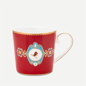 PIP STUDIO Love Birds Kırmızı Madalyon Desenli 150 ml Mug