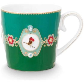 PIP STUDIO Love Birds Yeşil Renkli Madalyon 250 ml Desenli Mug