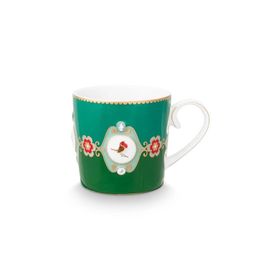 PIP STUDIO Love Birds Yeşil Renkli Madalyon Desenli 150 ml Porselen Kupa