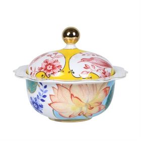 PIP STUDIO Royal Collection 235 ml Sarı Pembe Porselen Şekerlik