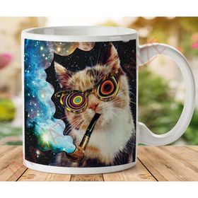 Pipo İçen Kedi Baskılı Kupa