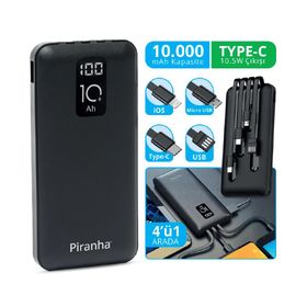 Piranha 9030 LCD Göstergeli 10.000 mAh Powerbank