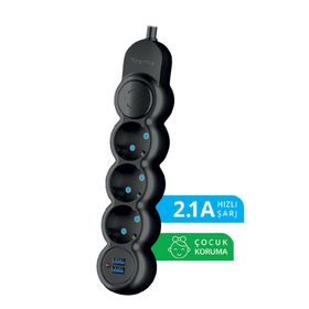 Piranha Akım Korumalı 2 USB Uzatma Kablosu