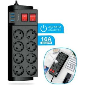 Piranha Akım Korumalı 3 USB'li Uzatma Kablosu