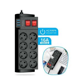 Piranha Akım Korumalı 3 USB'li Uzatma Kablosu