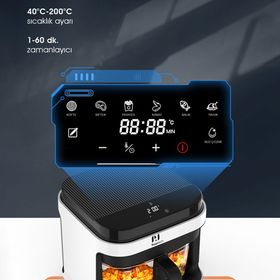 PiranTech AF539T XL 5.5 lt Borcam Hazneli Airfryer
