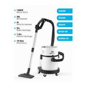 PiranTech RLZ-208 Beyaz Buharlı Temizlik Robotu