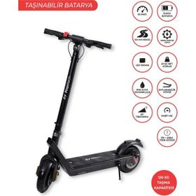 PiranTech X9 Çıkarılabilir Bataryalı 850 W Siyah Elektrikli Scooter