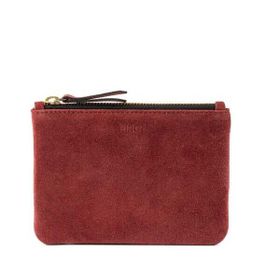 Pirci Süet Deri Mini Pouch Bordo Kadın Cüzdan