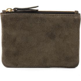 Pirci Süet Deri Mini Pouch Haki Kadın Cüzdan