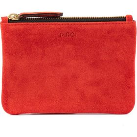 Pirci Süet Deri Mini Pouch Kırmızı Kadın Cüzdan