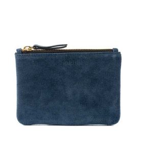Pirci Süet Deri Mini Pouch Lacivert Kadın Cüzdan