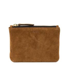 Pirci Süet Deri Mini Pouch Taba Kadın Cüzdan