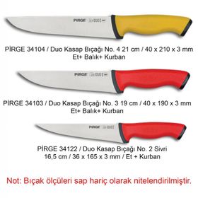 Pirge 34103 - 34104 - 34122 Duo 3'lü Kurban Seti