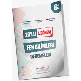 Pisagor Yayınları - 8. Sınıf 10'lu 1. Dönem Fen Bilimleri Denemeleri