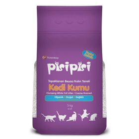 Pisipisi 5 kg Topaklanan İnce Taneli Pudralı Kedi Kumu