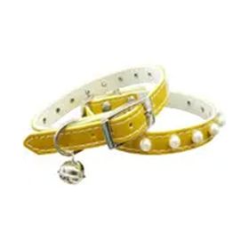 PisyCat Sarı 10 mm 30 cm İncili Kedi Tasması
