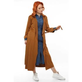 Pitti 60279 Taba Süet Uzun Kadın Ceket