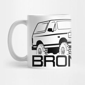 Pixxa 1992-1996 Bronco Front Side, With Tires, Black Print 1 Kupa Bardak
