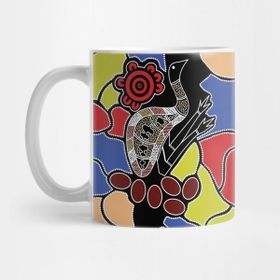 Pixxa Aboriginal Art Emu Dreaming 3 Kupa Bardak