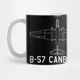 Pixxa B-57 Canberra Airplane Aircraft Blueprint Plane Art Kupa Bardak