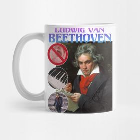Pixxa Beethoven Tee Ludwig Van Beethoven Cool Vintage Retro 90s Graphic Band T-Shirt Kupa Bardak