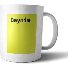 Pixxa Beynim Tanımı Komik Sarı Kupa Bardak