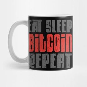 Pixxa Bitcoin Retro Eat Sleep Bıtcoın Kupa Bardak