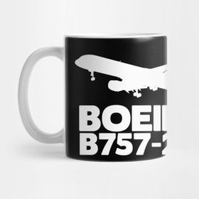 Pixxa Boeing B757-200 Silhouette Print (White) Kupa Bardak