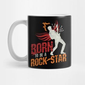 Pixxa Born To Be A Rockstar Rock Music Guitarist Bass Electric Guitar Musician Rock Band Gift Kupa Bardak