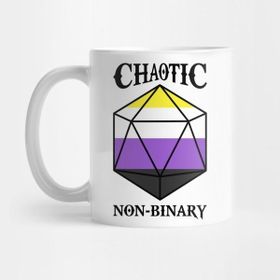 Pixxa Chaotic Non-Binary Flag Alignment Dice Collector D20 Kupa Bardak
