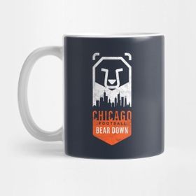 Pixxa Chicago Football Bear Down Chi-Town Skyline Kupa Bardak