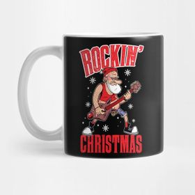 Pixxa Christmas Rockin Holiday Guitar Band Player Gift Kupa Bardak