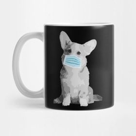 Pixxa Corgi With Mask (Covid) Kupa Bardak