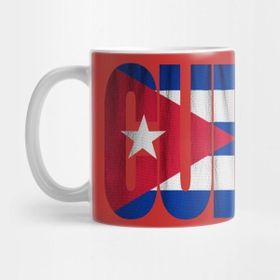 Pixxa Cuba Flag Typography Kupa Bardak