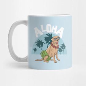 Pixxa Cute Dog Lovers Labrador Aloha Hawaii Gift Kupa Bardak