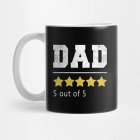 Pixxa Dad 5 Stars Rating Funny Fathers Day Gift Kupa Bardak