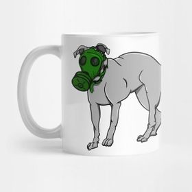 Pixxa Dog Wearing A Gas Mask Kupa Bardak