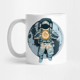 Pixxa Dogecoin Astronaut On Moon Â€“ Doge Coin Hodler Kupa Bardak