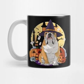 Pixxa English Bulldog Witch Happy Halloween Kupa Bardak