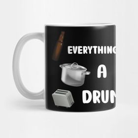 Pixxa Everythings A Drum Black Kupa Bardak