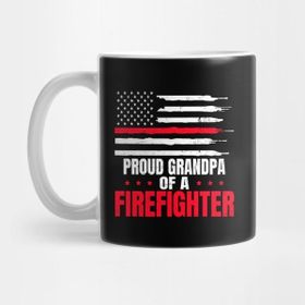 Pixxa Firefighter Grandpa Shirt Proud Grandpa Gift Kupa Bardak