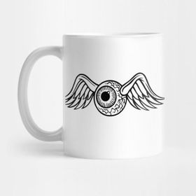 Pixxa Flying Eyeball Bw Kupa Bardak