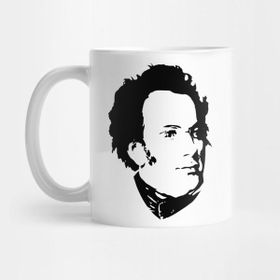 Pixxa Franz Schubert Black On White Kupa Bardak