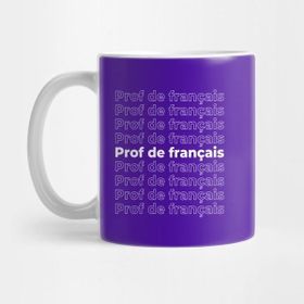 Pixxa French Teacher Repeating Text White Kupa Bardak