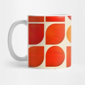 Pixxa Fun Geometry Mid-Century Abstract Kupa Bardak